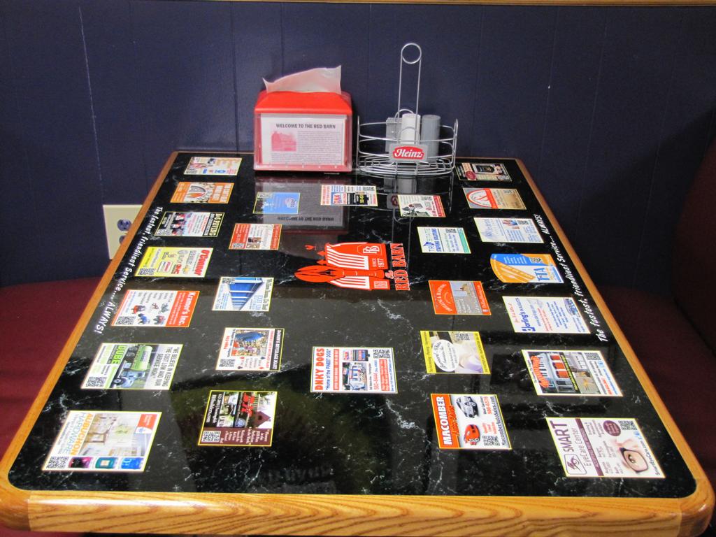 THE RED BARN RESTAURANT AUGUSTA, ME from Tabletop Ads of Maine, Inc